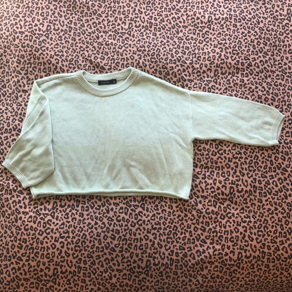 Green cropped knit sweater from Glassons!